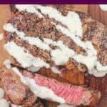 image for pinterest of finished recipe with text overlay recipe title