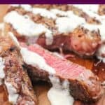 image for pinterest of finished recipe with text overlay recipe title