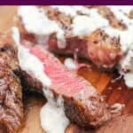 image for pinterest of finished recipe with text overlay recipe title