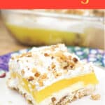 prepared recipe for Pinterest with text overlay title Lemon Delight