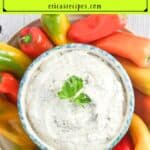 image for pinterest with text overlay recipe title The Best Veggie Dip is not Ranch