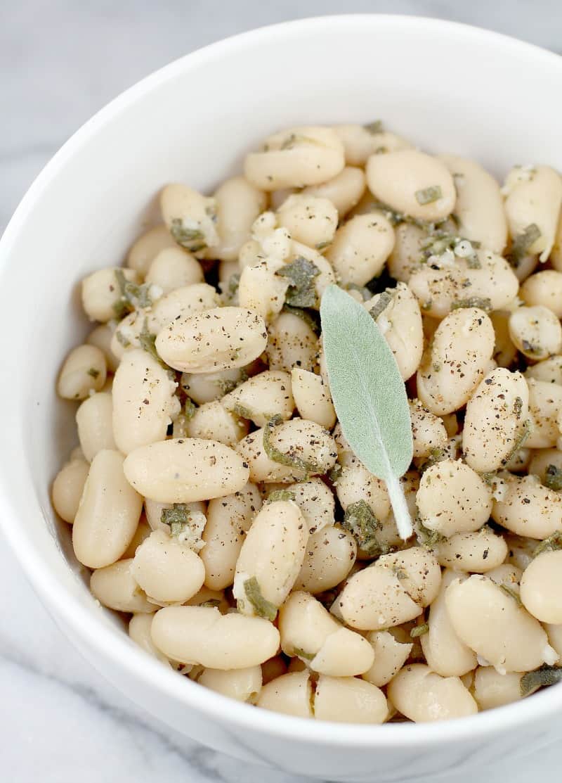 White Beans with Sage and Olive Oil, easy white beans