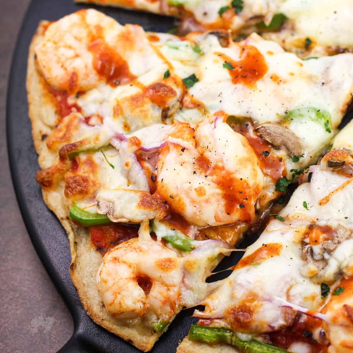 Cajun Pizza with Andouille Sausage and Shrimp