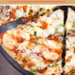 image for pinterest with text overlay Cajun Pizza