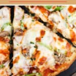 image for pinterest with text overlay Cajun Pizza