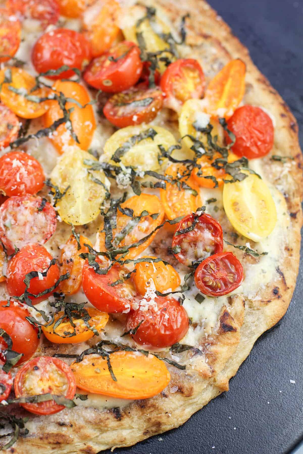 close view of prepared recipe pizza