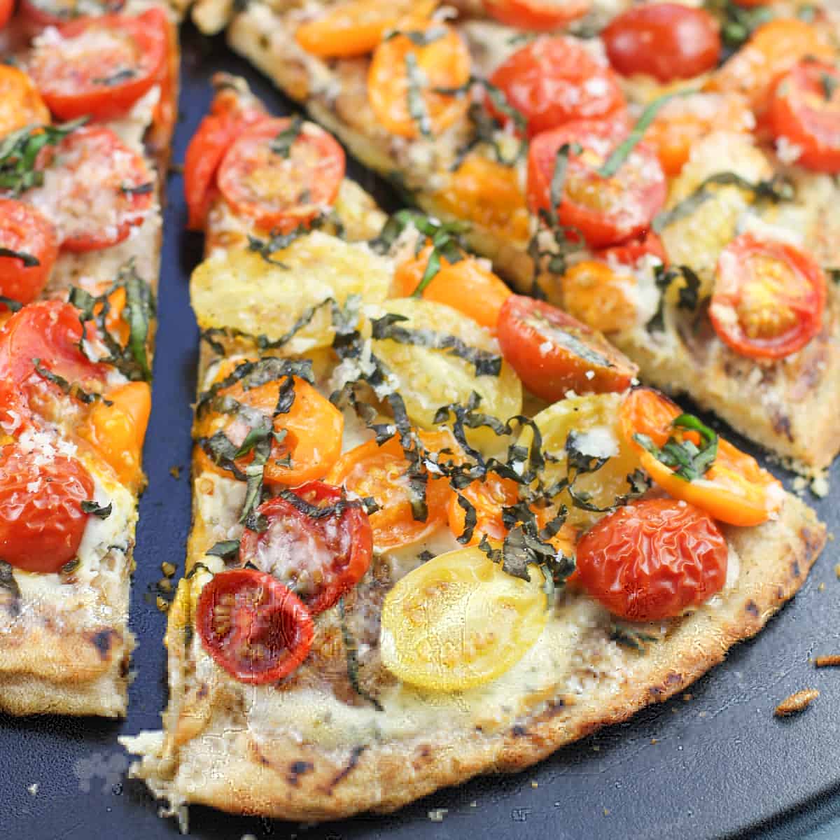 Tomato, Basil, and Boursin Pizza