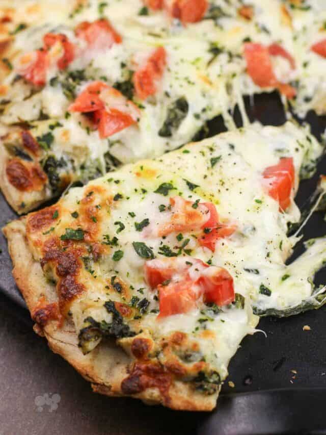 Pizza with Spinach Artichoke Dip