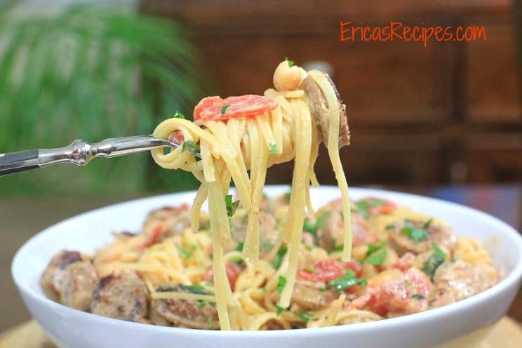 Linguine with Sausage and Cannellini Beans