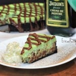 Grasshopper Cheesecake with Nutella Mint Drizzle