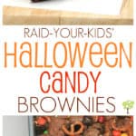 Raid-Your-Kids' Halloween Candy Brownies #recipe #halloween #candy #brownies #food