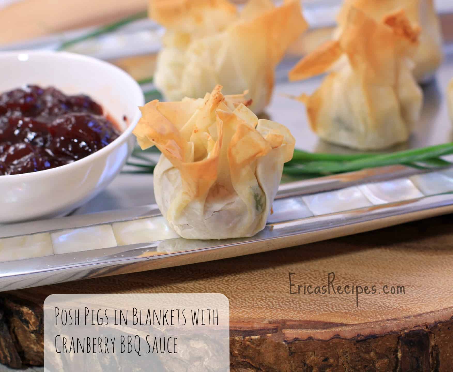Posh Pigs in Blankets with Cranberry BBQ Sauce