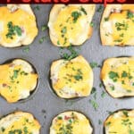 image for pinterest sharing of crescent cups with text overlay title Ranch Mashed Potato Cups