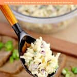 Image for Pinterest with text overlay of recipe name Russian Garlic Cheese