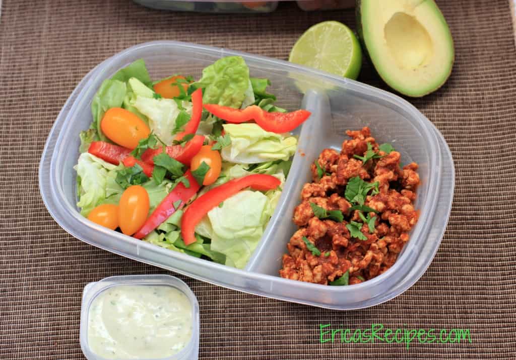 Taco Salad with Avocado Herb Dressing