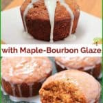 Sweet Potato Muffins with Maple-Bourbon Glaze #muffin #food #breakfast #recipe