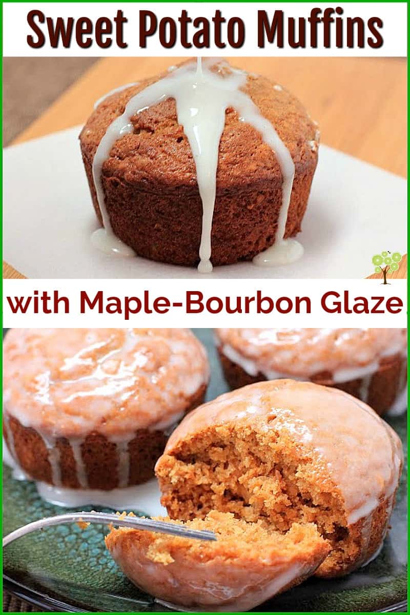 Sweet Potato Muffins with Maple-Bourbon Glaze #muffin #food #breakfast #recipe