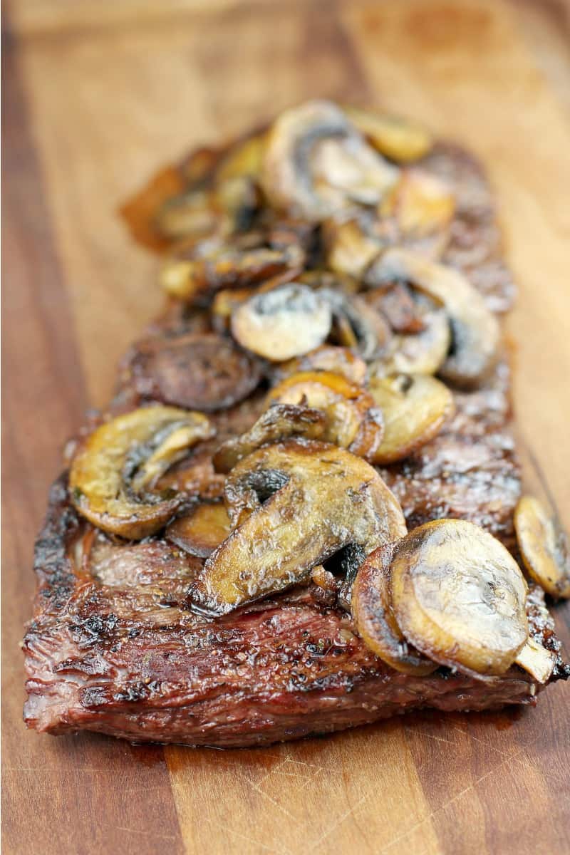 Bistro Garlic Butter Skirt Steak with Mushrooms