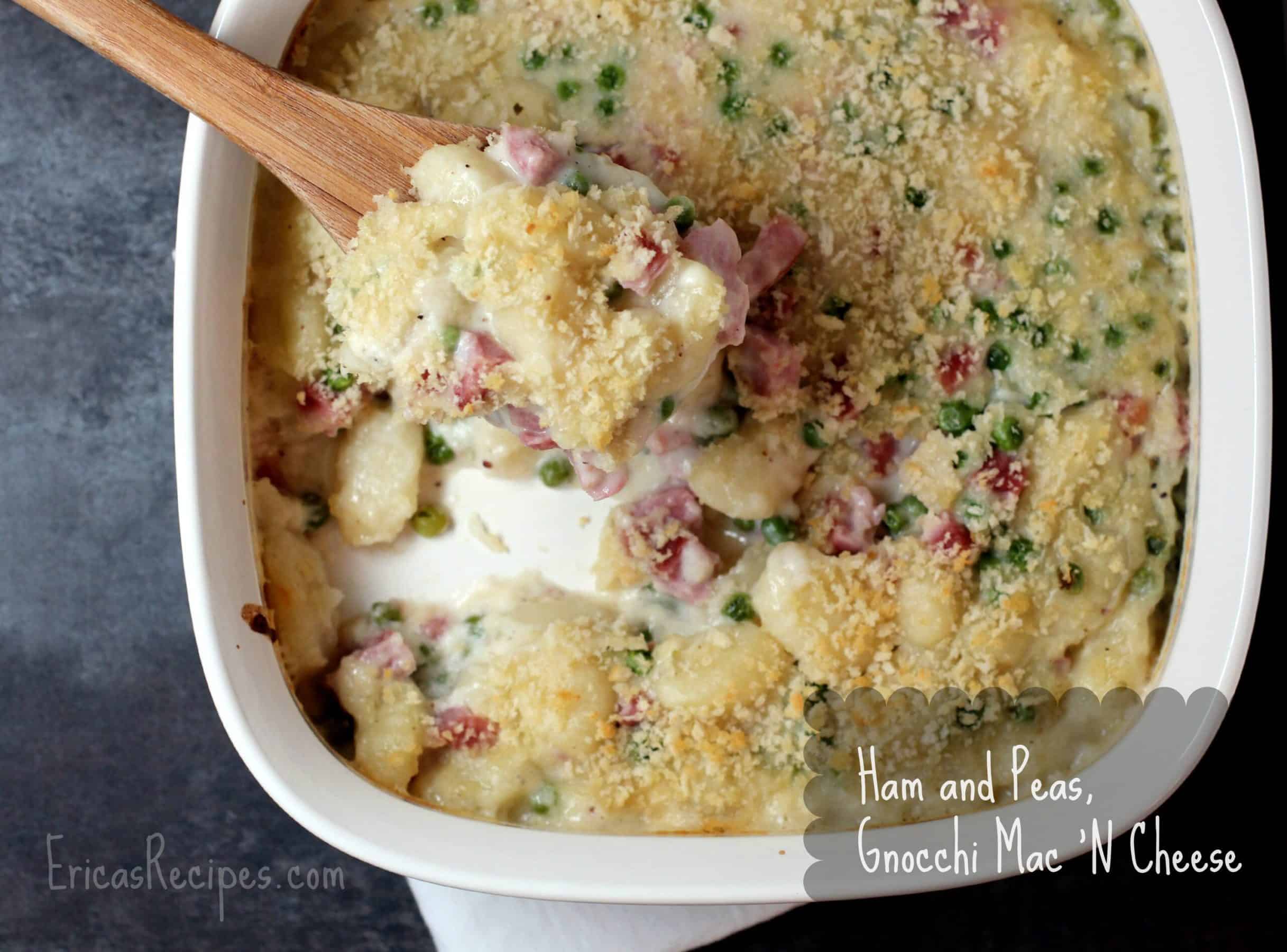 Gnocchi Mac ‘N Cheese with Ham and Peas