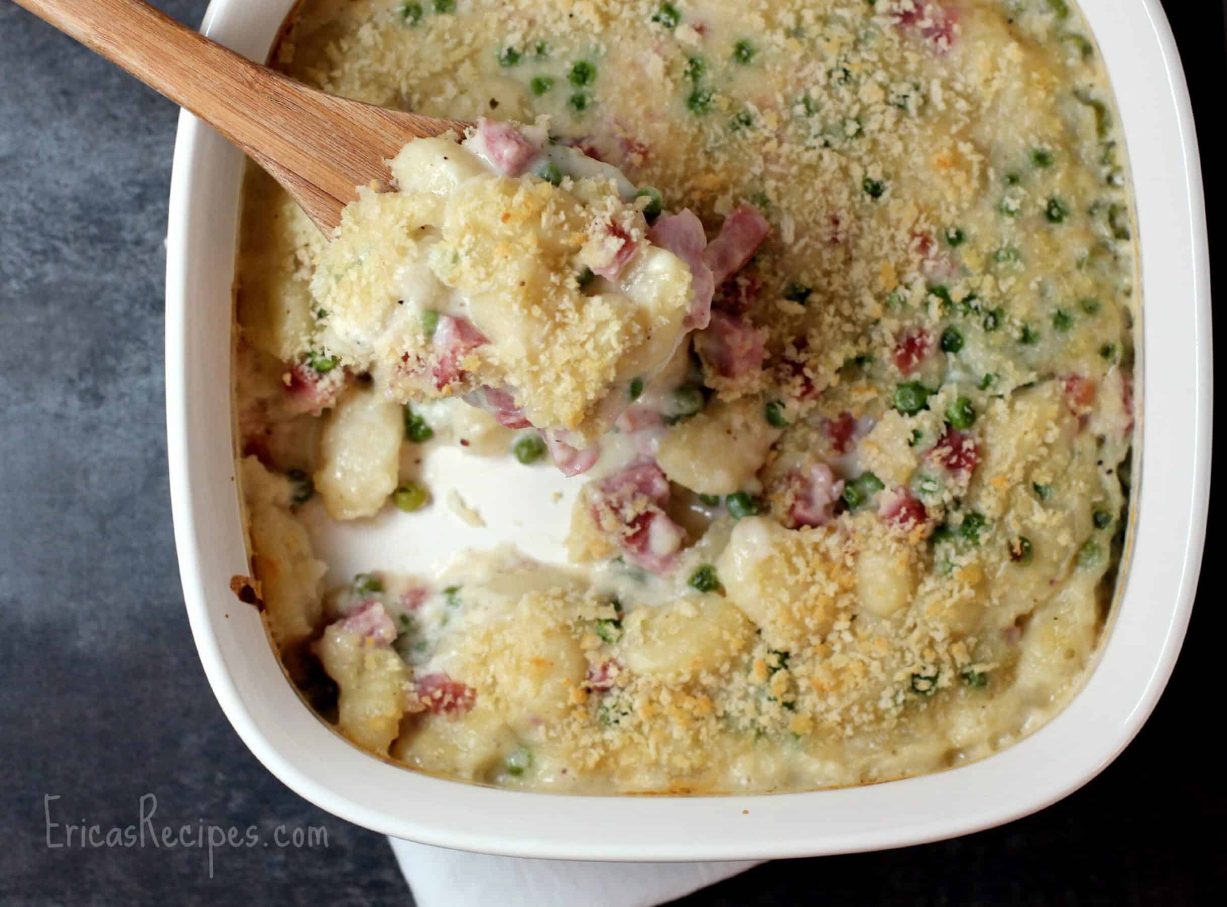Ham and Peas, Gnocchi Mac 'N Cheese | EricasRecipes