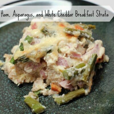 Ham, Asparagus, and White Cheddar Breakfast Strata