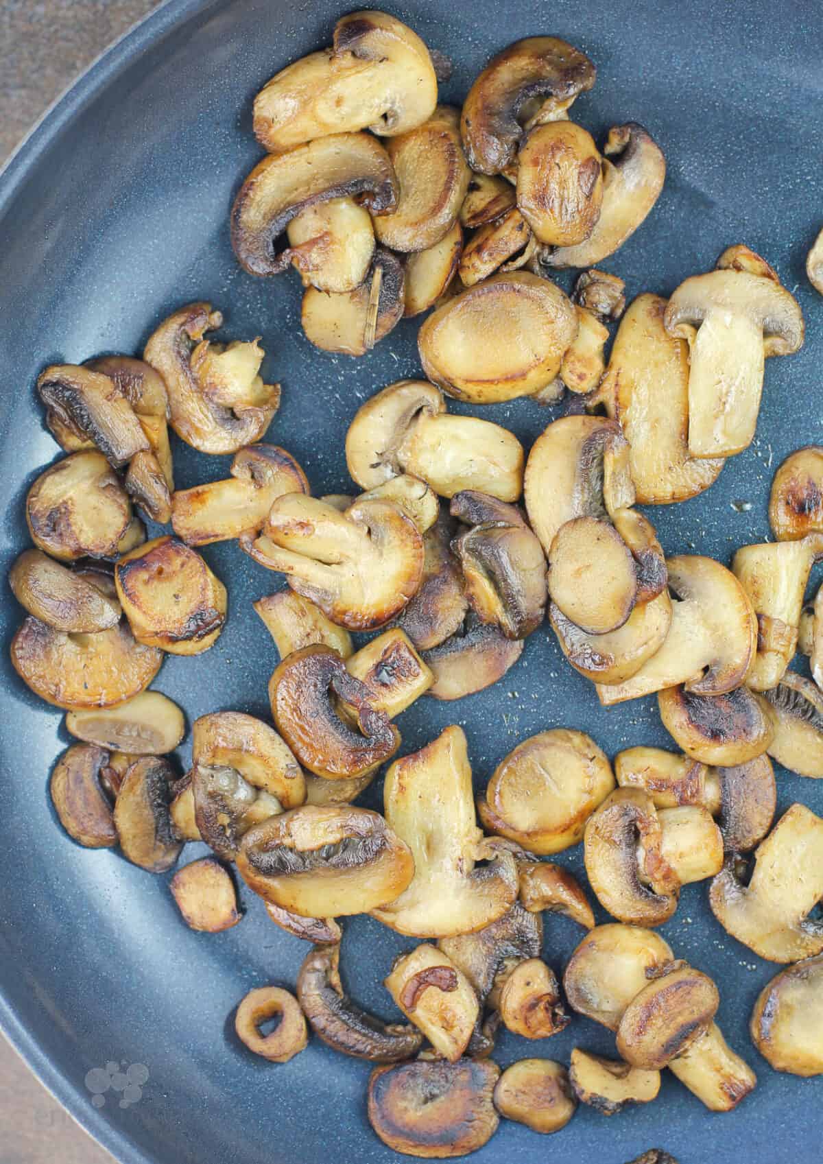 browned mushrooms in skillet