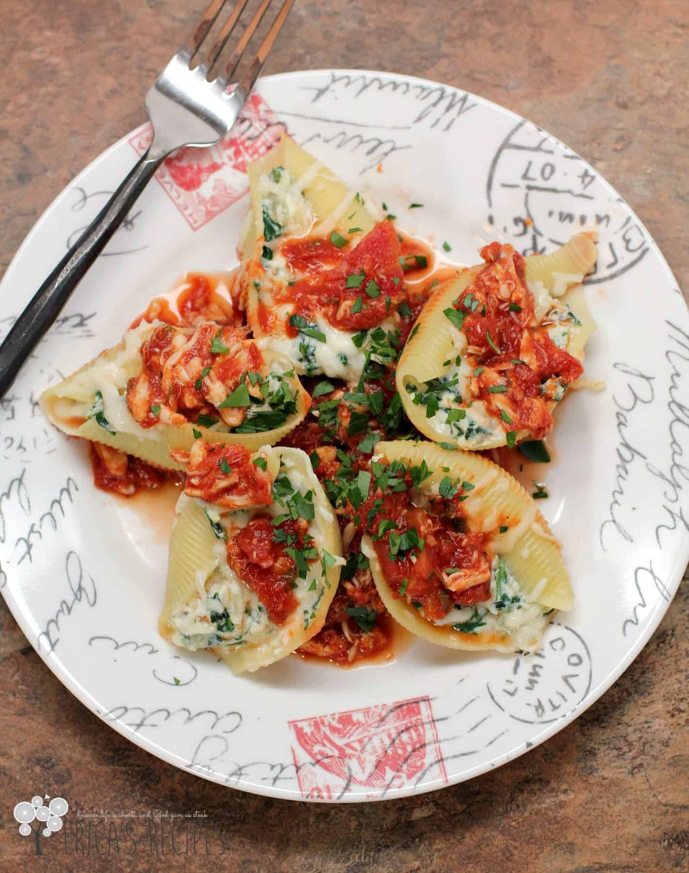Blue Crab Marinara with Stuffed Shells Florentine