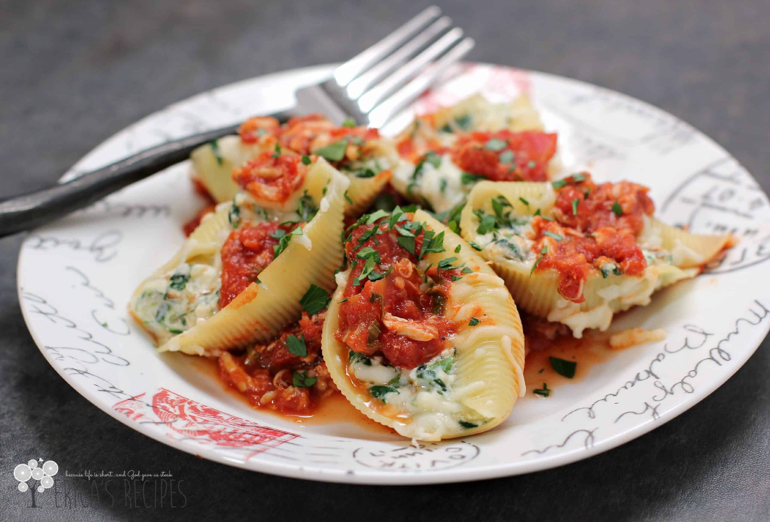Blue Crab Marinara with Stuffed Shells Florentine