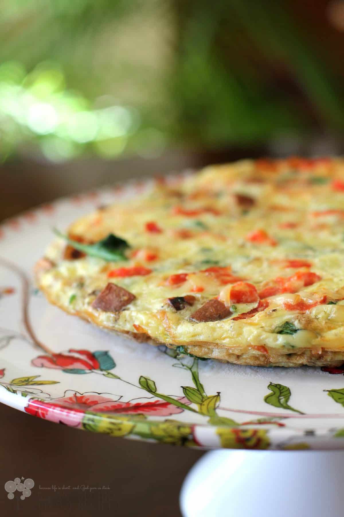 Frittata with Smoked Salmon, Baby Kale, and Sweet Potato