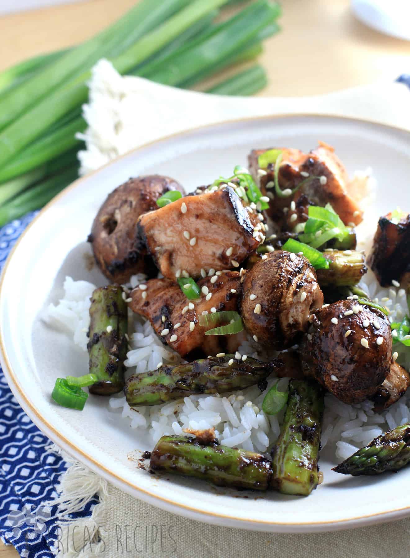 Sweet Balsamic Salmon Kabobs