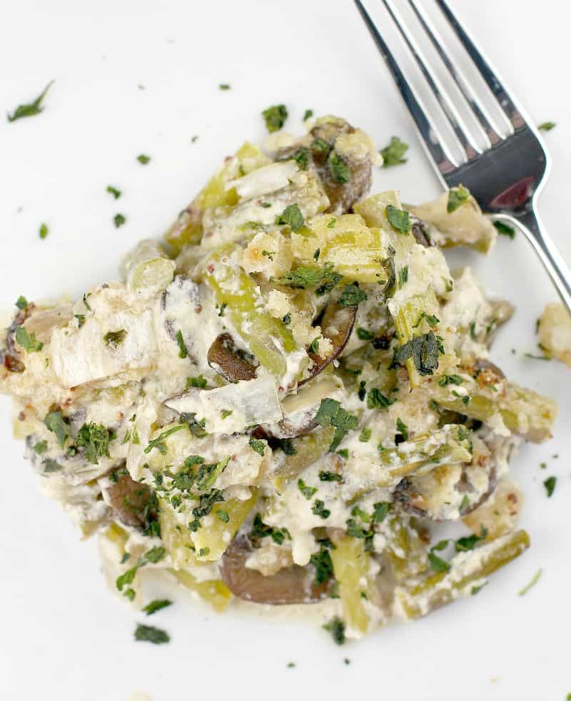 close view of a portion of casserole