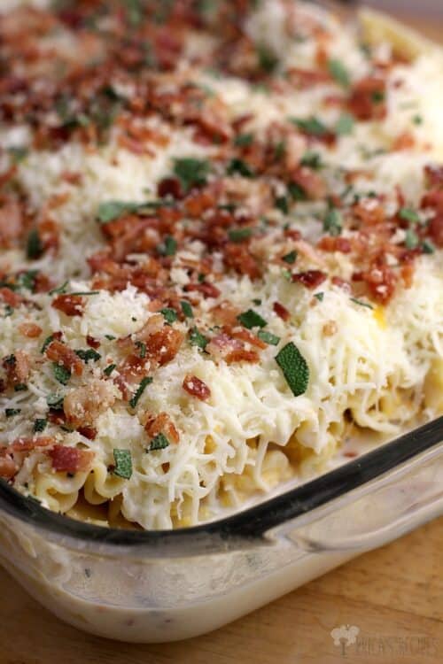Bacon, Sage, and Butternut Squash Lasagna Rolls from EricasRecipes.com