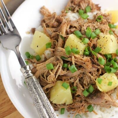 Pineapple Pulled Pork over Coconut Rice from EricasRecipes.com