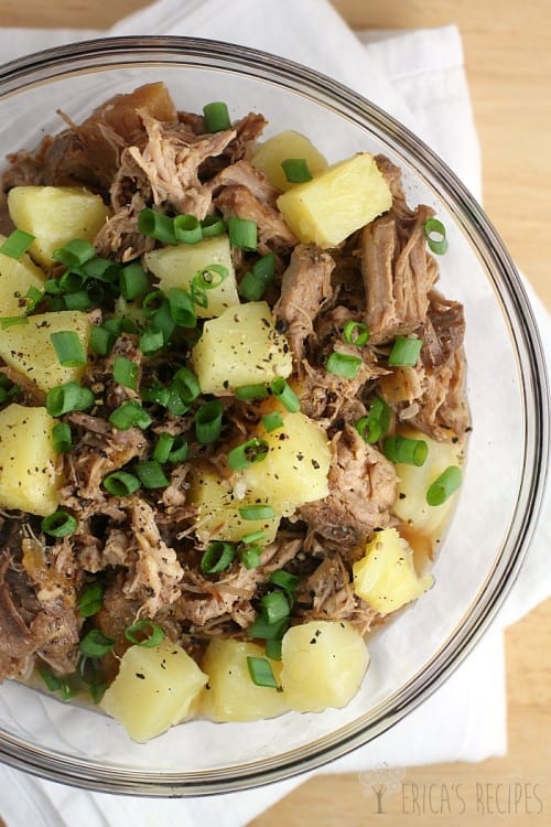 Pineapple Pulled Pork over Coconut Rice from EricasRecipes.com