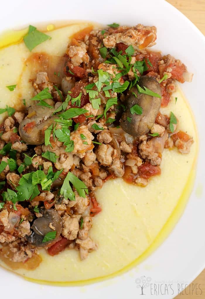 Turkey Bolognese over Smoked Gouda Grits {A Freezer-to-Crockpot Meal}