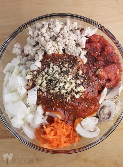 Turkey Bolognese over Smoked Gouda Grits {A Freezer-to-Crockpot Meal}