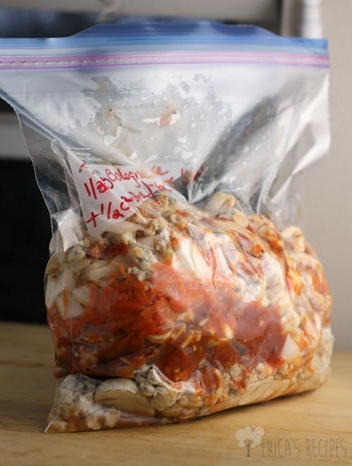 Turkey Bolognese over Smoked Gouda Grits {A Freezer-to-Crockpot Meal}