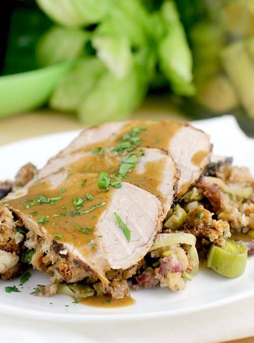 Roasted Tenderloin with Cherry-Leek Dressing https://wp.me/p4qC4h-3Hd #RealFlavorRealFast #ad