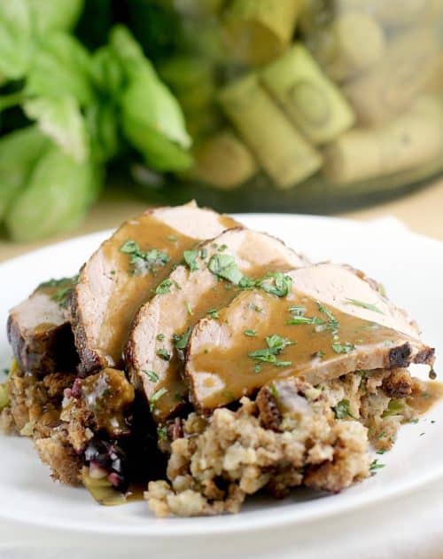 Roasted Tenderloin with Cherry-Leek Dressing https://wp.me/p4qC4h-3Hd #RealFlavorRealFast #ad