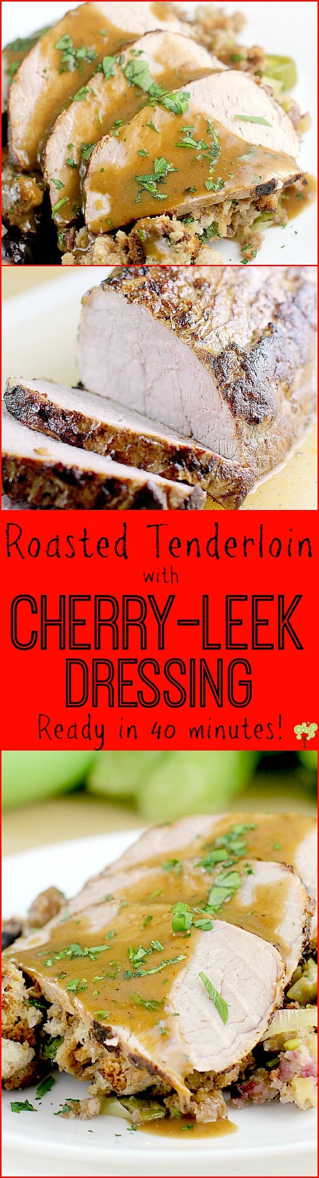 Roasted Tenderloin with Cherry-Leek Dressing https://wp.me/p4qC4h-3Hd #RealFlavorRealFast #ad
