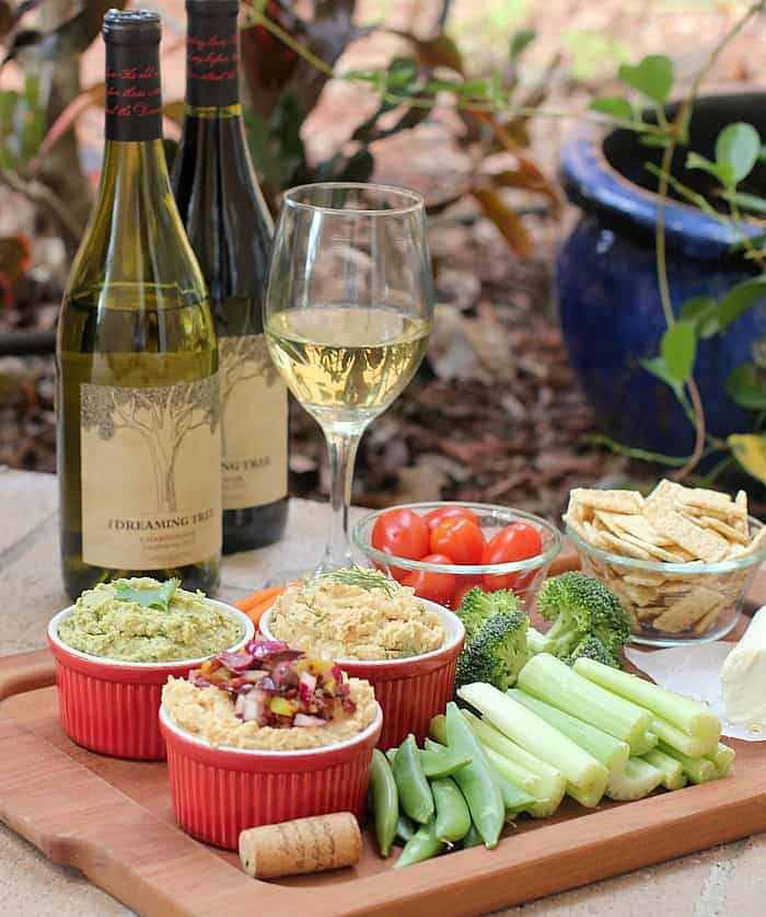 Vegetarian Charcuterie Board with Hummus Flight