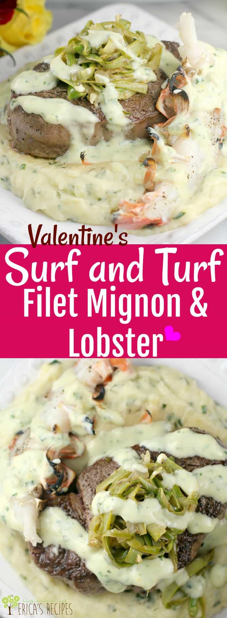 Msg 4 21+ Valentine's Surf and Turf Filet Mignon and Lobster #MyTFMValentine #TheFreshMarket #ad #recipe #food #valentinesday