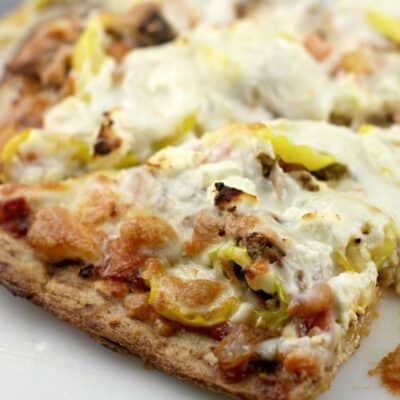 Mediterranean Pulled Pork Pizza