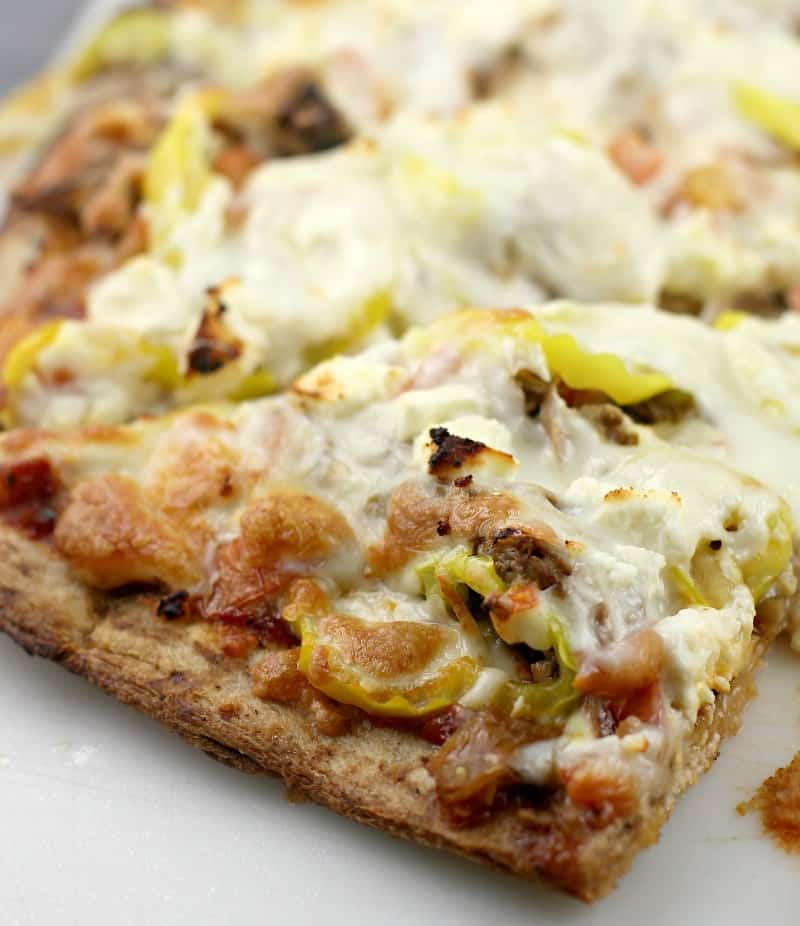 Mediterranean Pulled Pork Pizza