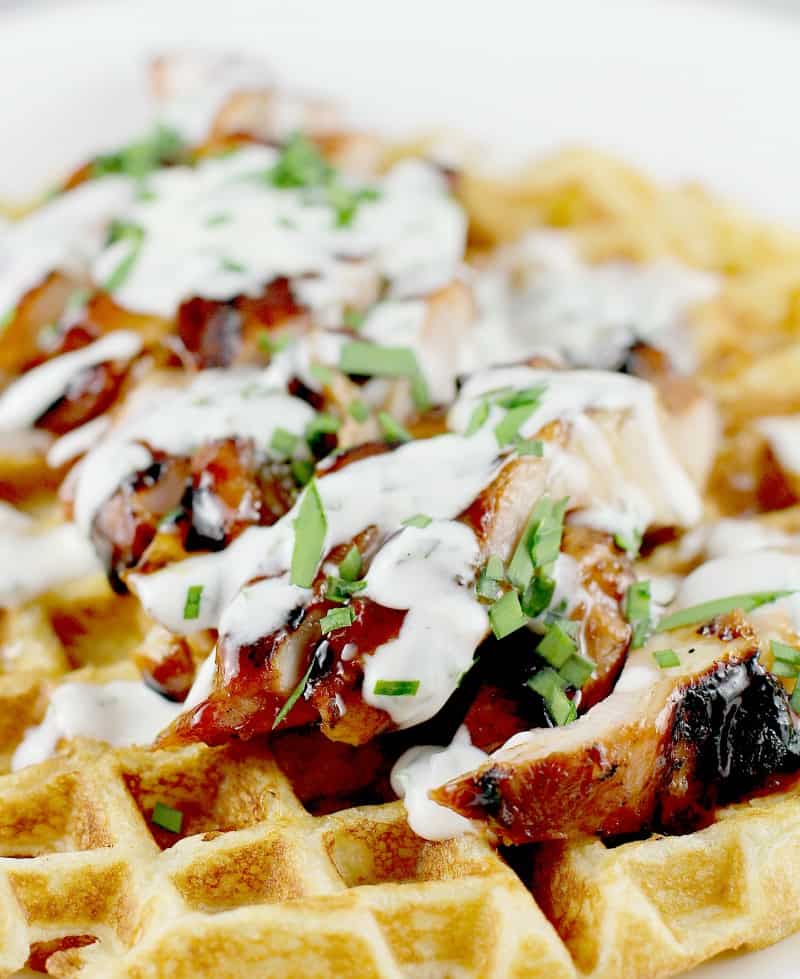 Honey Beer BBQ Chicken and Waffles