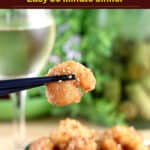 image for pinterest sharing with text overlay recipe title Sesame Shrimp