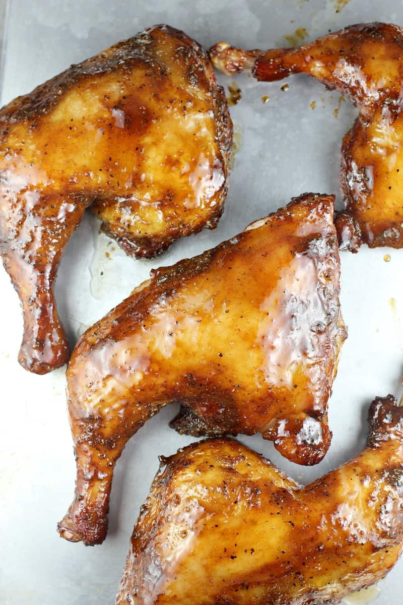 Maple Bourbon Smoked Chicken Quarters