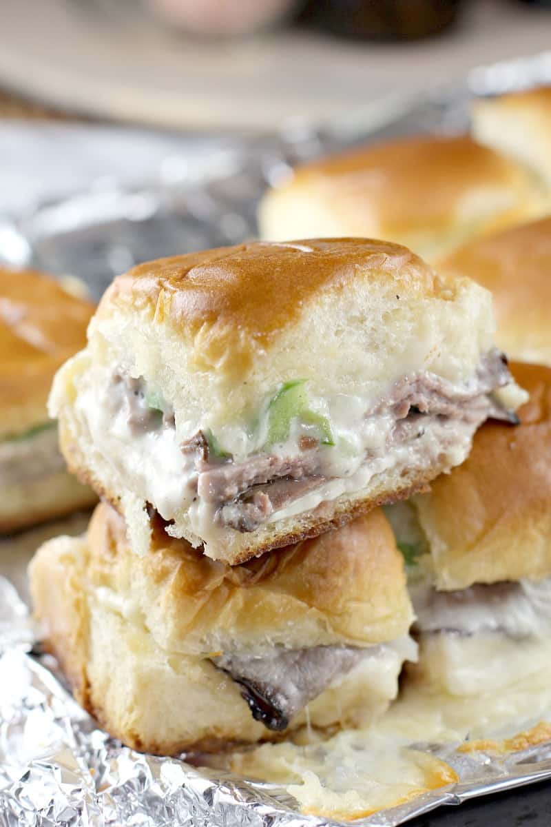 Grilled Philly Cheesesteak Sliders