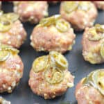 image for pinterest with text overlay of recipe title Smoked Sausage Balls
