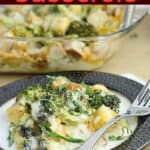 image for pinterest sharing with text overlay Broccoli Cheese Casserole